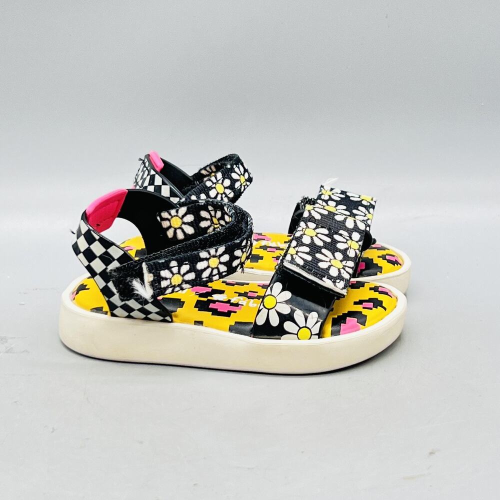 Mini Melissa Sandals Toddler 6c Multicolor Daisy Floral Hook Loop Summer Shoes